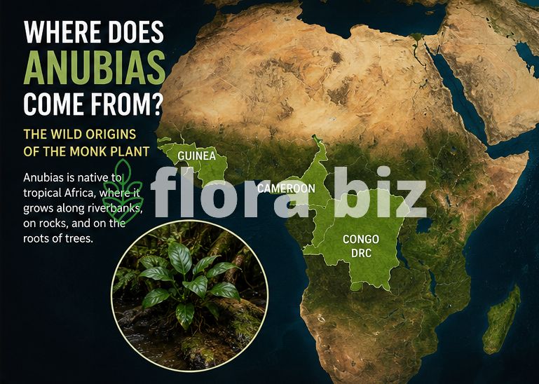 Where Does Anubias Come From- Wild Anubias growing naturally in tropical African river habitat